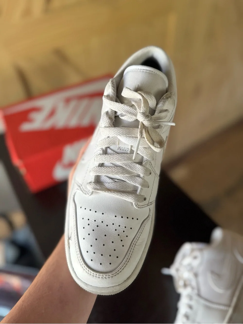 Air Jordan 1 Low Triple White Leather Sneakers